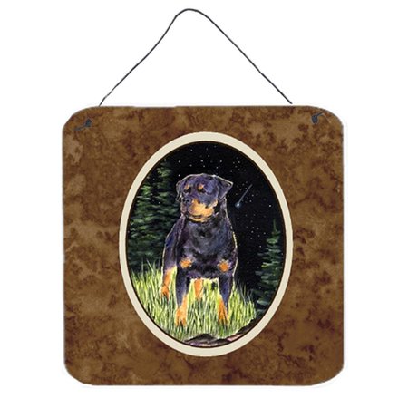 MICASA 6 x 6 in. Starry Night Rottweiler Aluminium Metal Wall or Door Hanging Prints MI235710